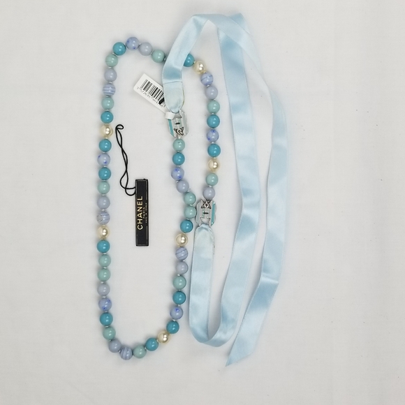 Chanel CC Blue Pearl Belt - Picture 1 of 8